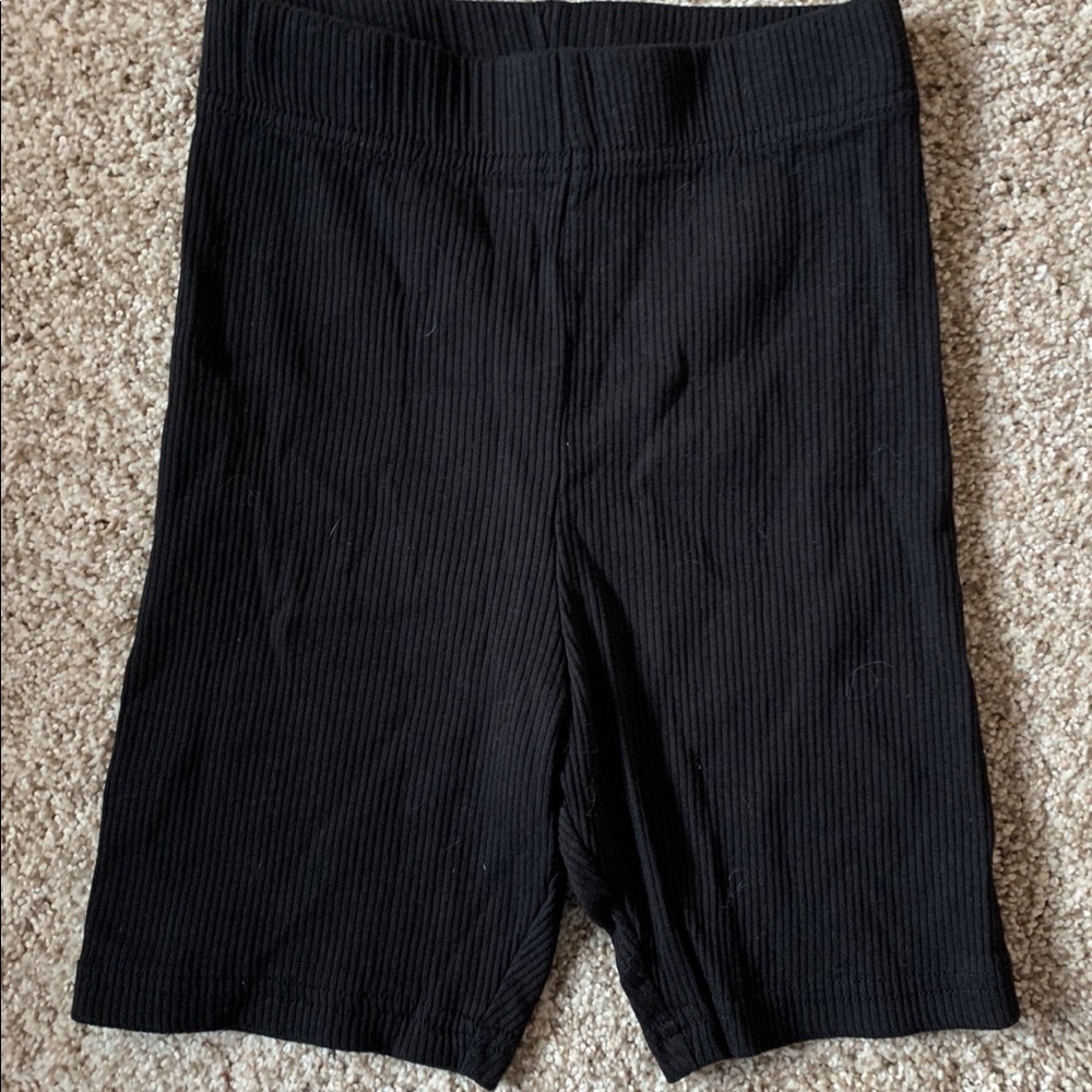 Black Ribbed biker shorts- PacSun
